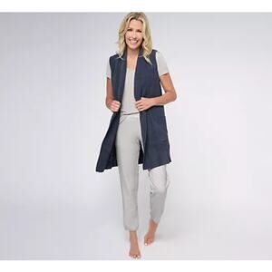 Barefoot Dreams CozyChic Ultra Lite Shawl Vest Tidewater Blue 2X NWT